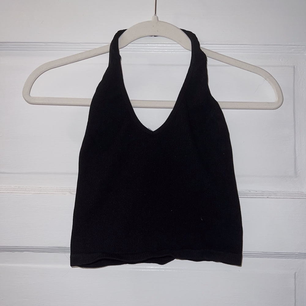 Urban Outfitters Black Halter Stretch Bra Top